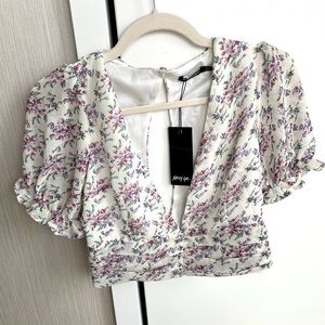 Nasty Gal floral crop top size 4 NWT